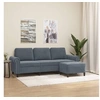 Image de Canape droit 3 places en velours gris 60 x 212 x 41 cm