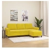 Image de Canapé à 3 places avec repose-pieds jaune 180 cm velours3201221