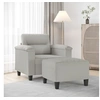 Image de Fauteuil avec repose-pied Gris clair 60 cm Tissu microfibre3201226