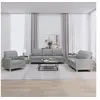 Image de Ensemble de canapés 3 pcs avec coussins Gris clair Tissu