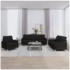Image de Ensemble de canapés 3 pcs avec coussins Noir Tissu