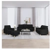 Image de Ensemble de canapés 4 pcs avec coussins Noir Tissu