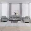 Image de Ensemble de canapés 3 pcs coussins gris clair tissu3201258