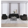 Image de Ensemble de canapés 3 pcs avec coussins noir tissu