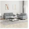 Image de Ensemble de canapés 2 pcs avec coussins Gris clair Tissu