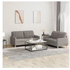 Image de Ensemble de canapés 2 pcs avec coussins Taupe Tissu