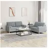 Image de Ensemble de canapés 2 pcs coussins gris clair tissu3201290