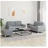 Image de Ensemble de canapés 3 pcs coussins gris clair tissu