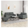 Image de Ensemble de canapés 3 pcs coussins gris foncé tissu