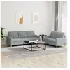 Image de Ensemble de canapés 2 pcs avec coussins Gris clair Tissu