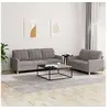 Image de Ensemble de canapés 2 pcs avec coussins Taupe Tissu