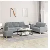 Image de Canape droit 3 places en tissu gris 77 x 138 x 41 cm
