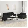 Image de Canape droit 3 places en tissu noir 77 x 138 x 41 cm