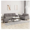 Image de Ensemble de canapés 3 pcs avec coussins Taupe Tissu
