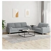 Image de Canape angle fixe 3 places en tissu gris 77 x 138 x 80 cm