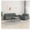 Image de Ensemble de canapés 2 pcs coussins gris foncé tissu3201323