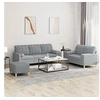 Image de Ensemble de canapés 3 pcs coussins gris clair tissu3201330