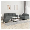 Image de Ensemble de Canapés avec Coussins 3 pcs, Canapés avec Accoudoirs et Dossier, Ensemble de Meubles avec Repose-pied 3201331