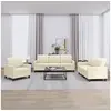 Image de Ensemble de canapés 3 pcs avec coussins Crème Similicuir