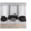 Image de Ensemble de canapés 3 pcs avec coussins noir similicuir