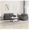 Image de Ensemble de canapés 2 pcs avec coussins Gris Similicuir