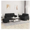 Image de Canape droit 2 places en simili-cuir noir 77 x 138 x 41 cm