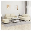 Image de Canape droit 2 places en simili-cuir beige 77 x 138 x 41 cm