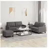 Image de Canape droit 2 places en simili-cuir gris 77 x 138 x 41 cm