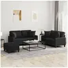 Image de 3-delige Loungeset met kussens kunstleer zwart3201373