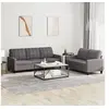 Image de Ensemble de canapés 2 pcs avec coussins Gris Similicuir