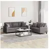 Image de Ensemble de canapés 2 pcs avec coussins gris similicuir