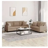 Image de Canape droit 3 places en simili-cuir marron 77 x 138 x 80 cm