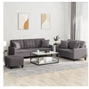 Image de Ensemble de canapés 3 pcs avec coussins gris similicuir