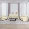 Image de Ensemble de canapés 3 pcs avec coussins Crème Similicuir3201399