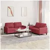 Image de Canape angle fixe 2 places en simili-cuir rouge 77 x 138 x 80 cm