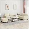 Image de Ensemble de canapés 3 pcs avec coussins Crème Similicuir3201414