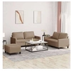 Image de Canape droit 2 places en simili-cuir marron 77 x 138 x 41 cm