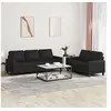 Image de Ensemble de canapés 2 pcs avec coussins Noir Similicuir3201418