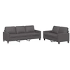 Image de Canape droit 3 places en simili-cuir gris 77 x 138 x 80 cm