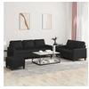 Image de Canape droit 3 places en simili-cuir noir 77 x 138 x 41 cm