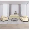 Image de Ensemble de canapés 3 pcs avec coussins Crème Tissu3201430