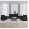 Image de Ensemble de canapés 3 pcs avec coussins Noir Tissu