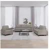 Image de Ensemble de canapés 3 pcs avec coussins Taupe Tissu