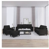 Image de Ensemble de canapés 4 pcs avec coussins Noir Tissu