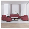 Image de 4-delige Loungeset met kussens stof wijnrood3201442
