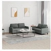 Image de Ensemble de canapés 2 pcs avec coussins Gris foncé Tissu