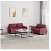 Image de Ensemble de canapés 2 pcs avec coussins Rouge bordeaux Tissu