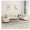 Image de Ensemble de canapés 3 pcs avec coussins Crème Tissu3201454