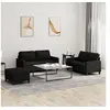 Image de Ensemble de canapés 3 pcs avec coussins Noir Tissu3201456