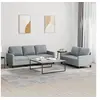 Image de Ensemble de canapés 2 pcs avec coussins Gris clair Tissu